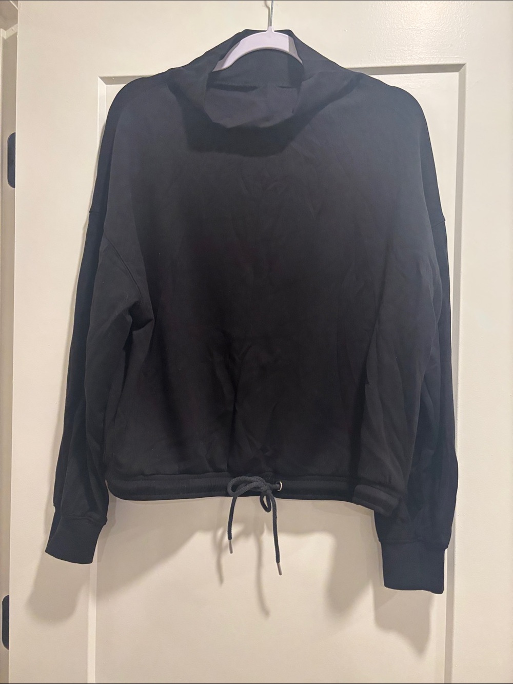 Lou & Grey Black Cowl Neck Drawstring Hem Sweater